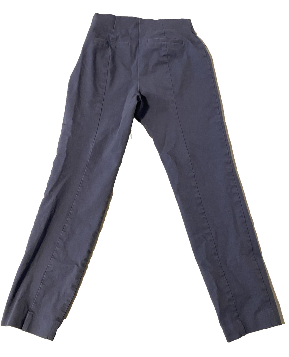 A New Day Womens Ankle Pants Size 2 Elastic Waist Blue Slim Leg Preppy Office
